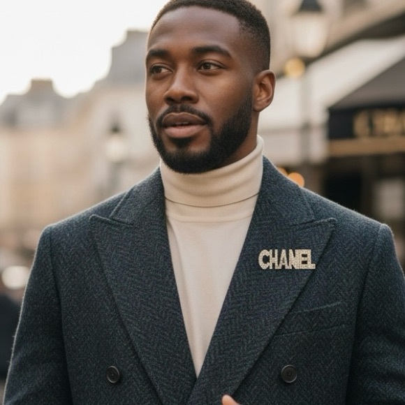 UNISEX RHINESTONE LETTER BROOCH IN GOLD OR SILVER NWOT - Picture 4 of 6